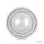 Silver Pearl & Halo Diamond Earrings