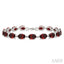 Silver Oval Shape Gemstone & Diamond Bracelet