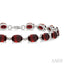Silver Oval Shape Gemstone & Diamond Bracelet