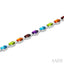 Silver Oval Shape Gemstone & Diamond Bracelet