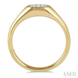 1/8 ctw Oval Shape Lovebright Diamond Ring in 14K Yellow And White Gold