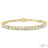 4 Ctw Round Cut Diamond Tennis Bracelet in 14K Yellow Gold