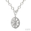 Silver Compass Medallion Diamond Fashion Pendant