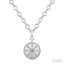 Silver Compass Medallion Diamond Fashion Pendant