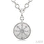 Silver Compass Medallion Diamond Fashion Pendant