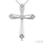 Silver Cross Diamond Fashion Pendant