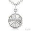 Silver Circle Cross Fluted Medallion Diamond Fashion Pendant