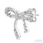 Silver Bow Diamond Fashion Earrings