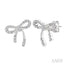 Silver Bow Diamond Fashion Earrings