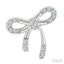 Silver Bow Diamond Fashion Earrings