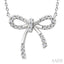 Silver Bow Diamond Fashion Pendant
