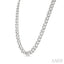 Silver Curb & Cuban Diamond Necklace