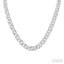 Silver Curb & Cuban Diamond Necklace
