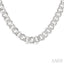 Silver Curb & Cuban Diamond Necklace