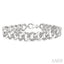 Silver Bold Curb & Cuban Diamond Bracelet