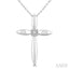 Silver Cross Diamond Fashion Pendant