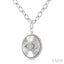 Silver Circle Evil Eye Fluted Medallion Diamond Fashion Pendant