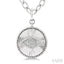 Silver Circle Evil Eye Fluted Medallion Diamond Fashion Pendant