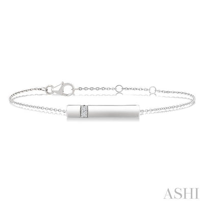 Silver Bar Diamond Fashion Chain Bracelet