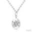 Silver Circle Star Of David Fluted Medallion Diamond Pendant