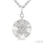 Silver Circle Star Of David Fluted Medallion Diamond Pendant