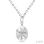 Silver Circle Cross Fluted Medallion Diamond Pendant