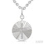 Silver Circle Cross Fluted Medallion Diamond Pendant