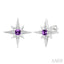 Silver Star Gemstone & Diamond Fashion Earrings
