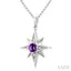 Silver Star Gemstone & Diamond Fashion Pendant