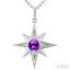 Silver Star Gemstone & Diamond Fashion Pendant