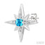 Silver Star Gemstone & Diamond Fashion Earrings