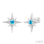 Silver Star Gemstone & Diamond Fashion Earrings