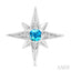 Silver Star Gemstone & Diamond Fashion Earrings