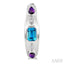 Silver Mixed Shape Gemstone & Diamond Hoop Earrings
