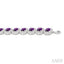 Silver Cushion Shape Gemstone & Diamond Bracelet