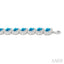 Silver Cushion Shape Gemstone & Diamond Bracelet