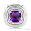 Silver Bold Cushion Shape Gemstone & Diamond Earrings