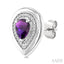Silver Bold Pear Shape Gemstone & Diamond Earrings