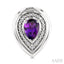 Silver Bold Pear Shape Gemstone & Diamond Earrings
