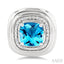 Silver Bold Cushion Shape Gemstone & Diamond Earrings
