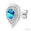 Silver Bold Pear Shape Gemstone & Diamond Earrings