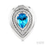 Silver Bold Pear Shape Gemstone & Diamond Earrings