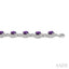 Silver Oval Shape Gemstone & Diamond Bracelet