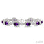 Silver Oval Shape Gemstone & Diamond Bracelet