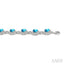 Silver Oval Shape Gemstone & Diamond Bracelet