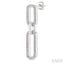 Silver Bold Paperclip Diamond Fashion Earrings