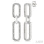 Silver Bold Paperclip Diamond Fashion Earrings