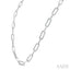 Silver Bold Paperclip Diamond Necklace