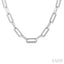 Silver Bold Paperclip Diamond Necklace