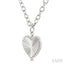 Silver Heart Fluted Medallion Diamond Pendant